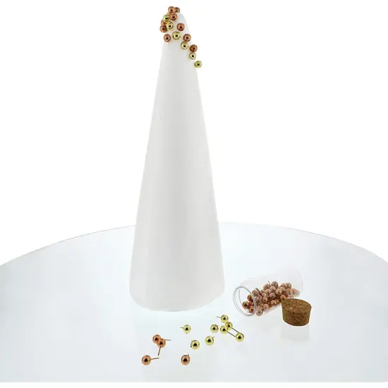 2 Pack Foam Cones for Crafts, DIY Art Projects, Handmade Gnomes, Trees, Holiday Decorations (5.25x14.5", White) {6}