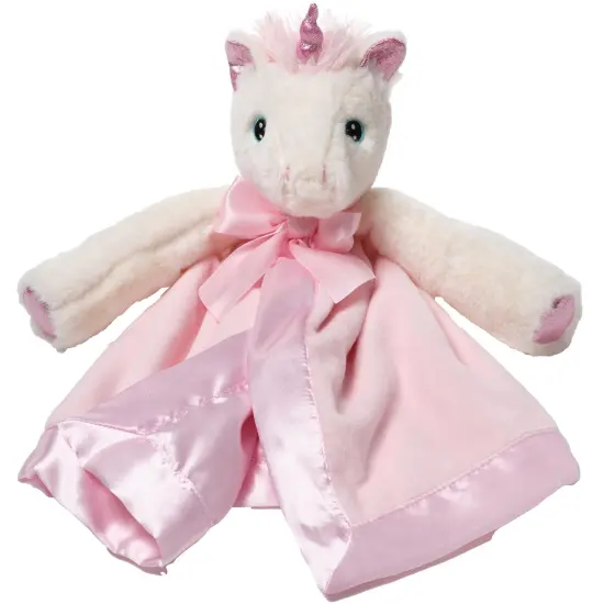 Bearington Baby Dreamer Snuggler, 15 Inch White and Pink Unicorn Plush Stuffed Animal Security Blanket Lovey for Babies {1}