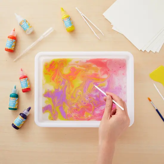 36 Piece Marbling Paint Art Kit for Students, Kids Crafts Activities, 12 Colors Multicolor {2}