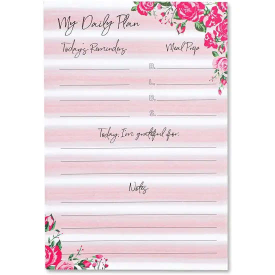 Calendar Sticky Notes for Monthly, Weekly, and Daily in Floral Print (8 Pack) Red {7}