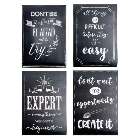 20 Pack Motivational Posters - Chalkboard Design - Inspirational, Positive Quotes for School Classroom Wall Decoration Sign, Growth Mindset Posters, Teacher Supplies, Bulletin Boards Gifts 13x19 inch Black {7}