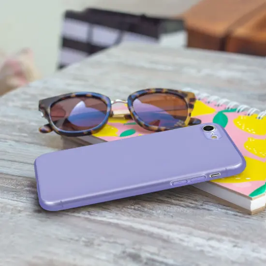 Translucent Matte Case For iPhone SE 2020 (2nd Gen), Semi-Transparent Smooth Touch Soft TPU Thin Cover Purple, by Insten {6}