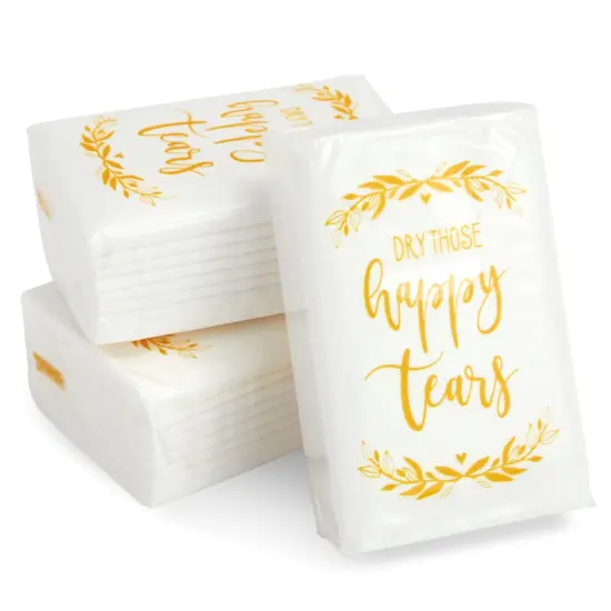 60-Pack Wedding Facial Tissue Souvenirs for Guests - Welcome Bag Party Favors and Bulk Pocket-Size Travel Packs {7}