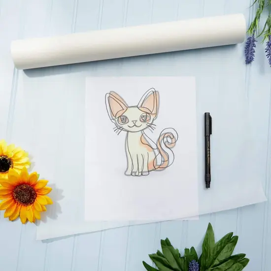 Tracing Paper for Sewing Patterns, White Translucent Vellum Roll for Drawing and Crafts (17 In x 50 Yards) {5}