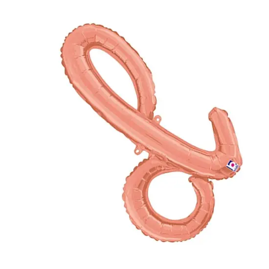 Betallic&reg; 24 inch Script Letter D Rose Gold Air Fill Only Balloon {6}