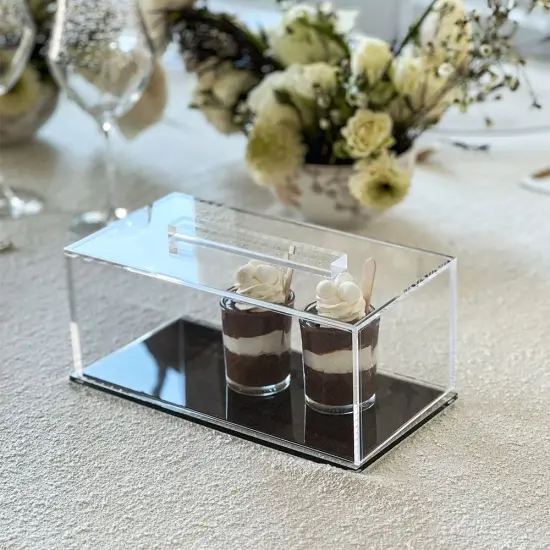 Lucite Wood Look Cake Tray with Lid {5}