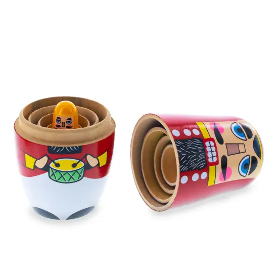 Set of 5 Nutcrackers Wooden Nesting Dolls 5.5 Inches {5}
