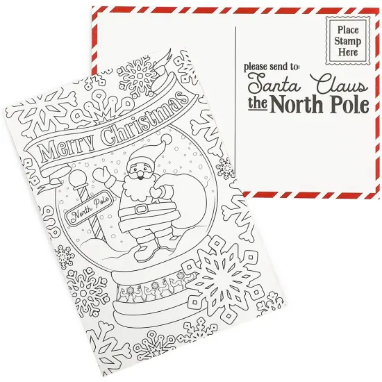 36 Pack Blank 4x6 inch Christmas Postcards for Kids Coloring, Crafts, Xmas, Holiday Fun with Family and Friends Letter to Santa, Write Personalized Wishlist Note Cards to Santa Mailbox White {7}