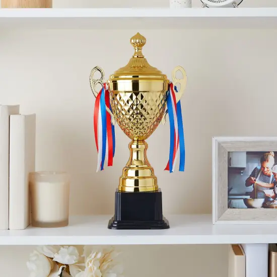 Large Gold Trophy Cup for Sports Championships, Tournaments, Award Competitions, Spelling Bee (15.2 x7.5 x 4.75 in) {2}