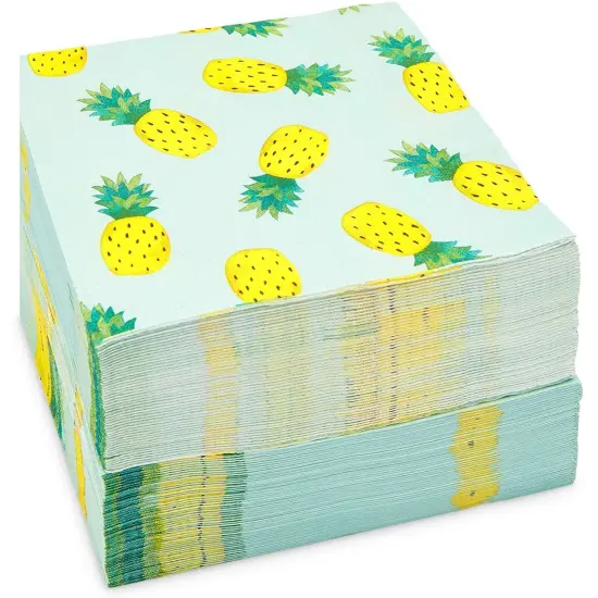 Pineapple Party Cocktail Napkins (5 In, 100 Pack) Yellow {6}