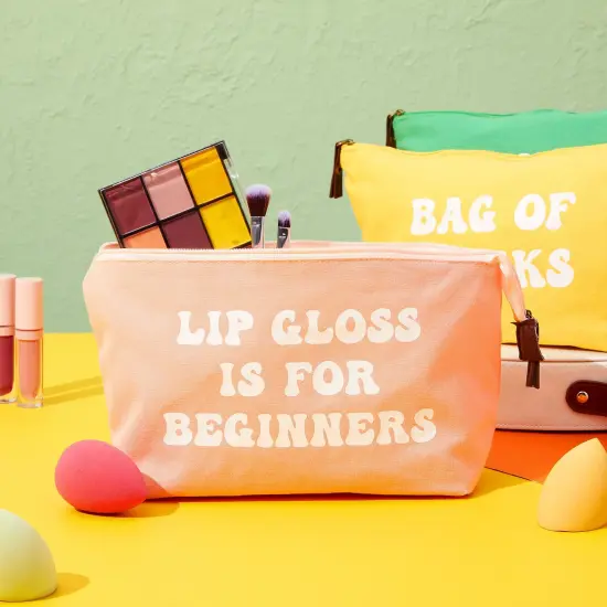 6 Pack Small Canvas Makeup Bags with Zipper for Women, 3 Colors/Designs (8 x 4 x 6 In) Multicolor {2}