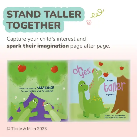 Tickle & Main 3 Piece New Big Brother Gift for Boys, Includes Big Brother/Little Sister Dinosaur Stuffed Animals with Storybook for Announcing a New Sibling, Educational and Engaging, Ages 1-14 {3}