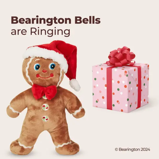 Bearington Jolly Ginger Gingerbread Man Plush, Gingerbread Toys, 10 Inch Christmas Stuffed Animal, Ideal Holiday Stuffed Animals Gift for Toddlers, Kids & Teens, For Ages 3-14 Brown {5}