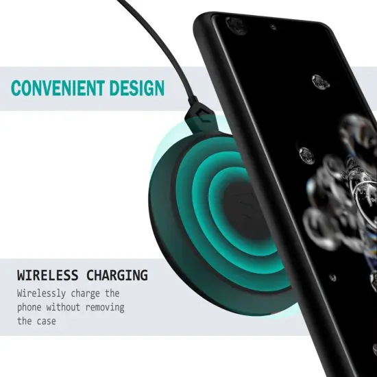 Matte Black Soft Flexible TPU Ultra Slim Phone Case Skin, Anti-Scratch Shockproof Compatible with Samsung Galaxy S20 Ultra 6.9" / Ultra 5G by Insten {7}