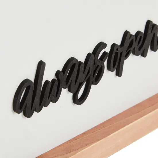 Wooden Rustic Kitchen Wall Decor Sign, This Kitchen Always Open Never Closes (16 x 8 In) Brown {4}