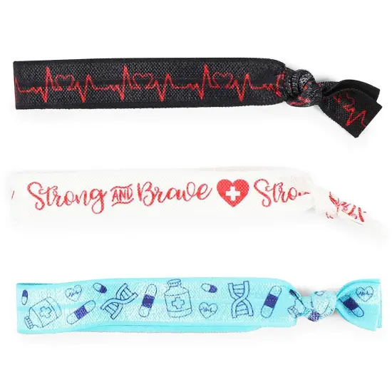Elastic Hair Ties for Women, Nurse Appreciation Gifts (3 Colors, 30 Pack) Multicolor {4}