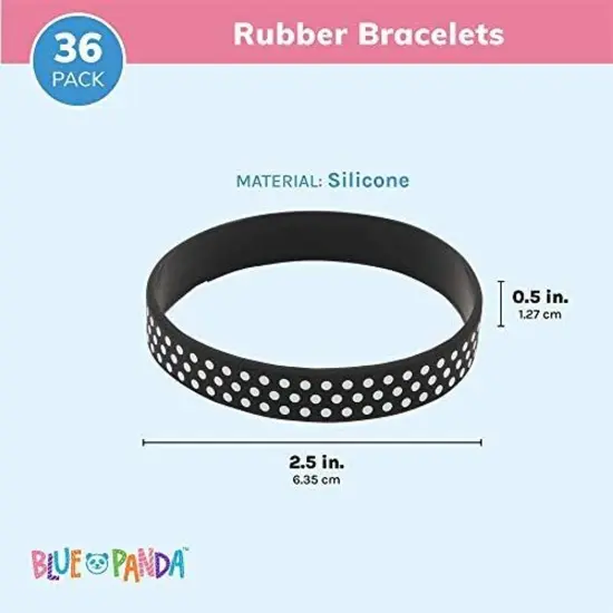 36 Pcs Bee Baby Shower Wristbands Wrist Bands Silicone Rubber Bracelets Party Favors, Black, Yellow {2}