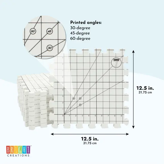 Bright Creations 9 Extra Thick Blocking Board Mats for Knitting w/Grids, 200 T-Pins, 1 Storage Bag (210 Pieces) White {6}