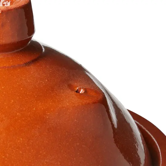Moroccan Tagine Clay Cooking Pot with Lid for Meat, Stew, Casserole (11.8 in) Brown {4}