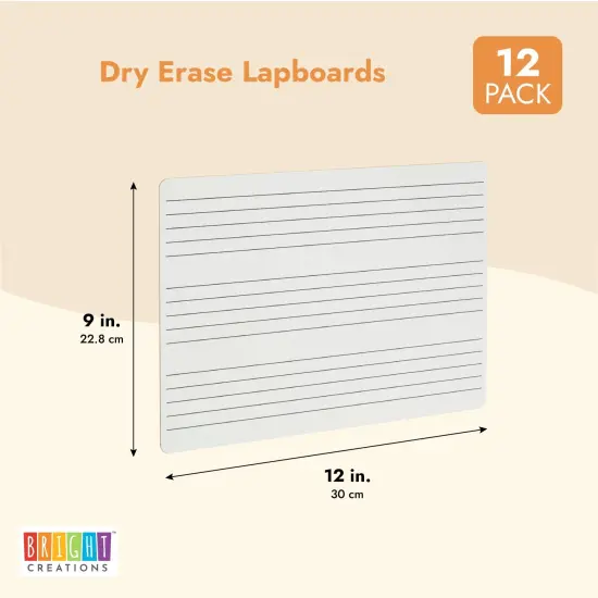 12 Pack Music Staff Graph Whiteboard 9 x 12 inches, Dry Erase Double-Sided Lap Board with Erasers for Students, Classroom Supplies (24 Piece Set) {4}
