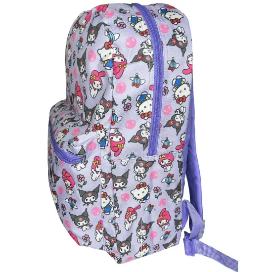 Kuromi All Over Nylon Purple Kids 16" School Backpack {5}