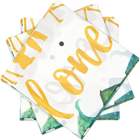 3 Pack Wild One Jungle Safari Tablecloth Plastic Table Cloth Cover Rectangular for 1st Birthday Party Supplies Decor Decorations, 54 x 108 in. White {7}