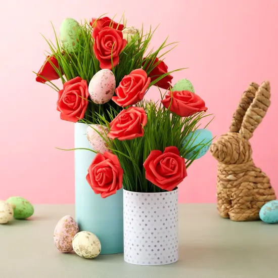 Juvale 100 Pack Red Artificial Flowers - 3 Inches, Fake Carnations for Wedding, Bridal Shower & Valentine's Day Decorations, Arts and Crafts {3}