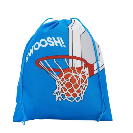 12 Pack Drawstring Basketball Goodie Bags for Sports Party Favors, Kids Birthday Decoration (12 x 10 In) {4}