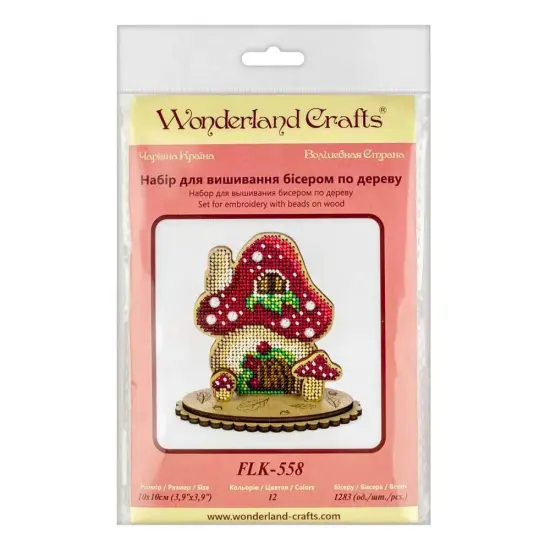 Set for embroidery with beads on wood Mushroom {4}