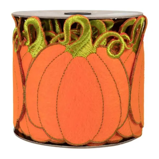4" Pumpkin Garland Ribbon: Orange (5 Yards) {2}