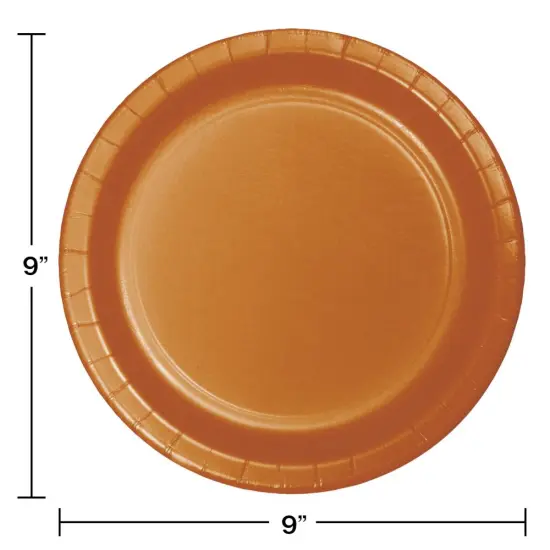 240 pc Bulk Pumpkin Spice Orange Sturdy Style 8.75 inch Dinner Plates {3}