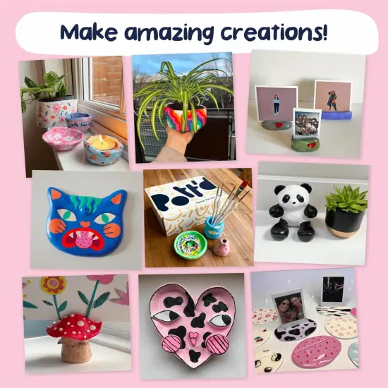 Home Air-Dry Clay Pottery Painting Kit (Regular Paints) {2}