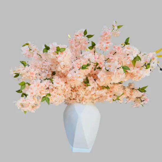 Sienna Blush Peach Silk Cherry Blossom Flower 3 Branches Pack 40'' Inches Spring {5}