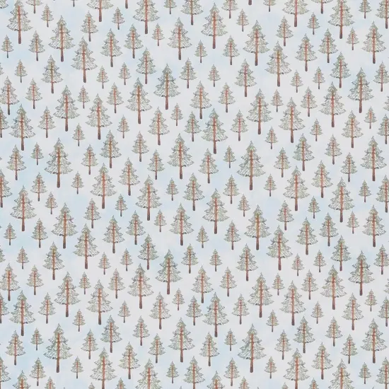 Mook Fabrics Fawn & Friends Cotton Fabric [45in. Wide] - By The Yard Trees Blue {1}