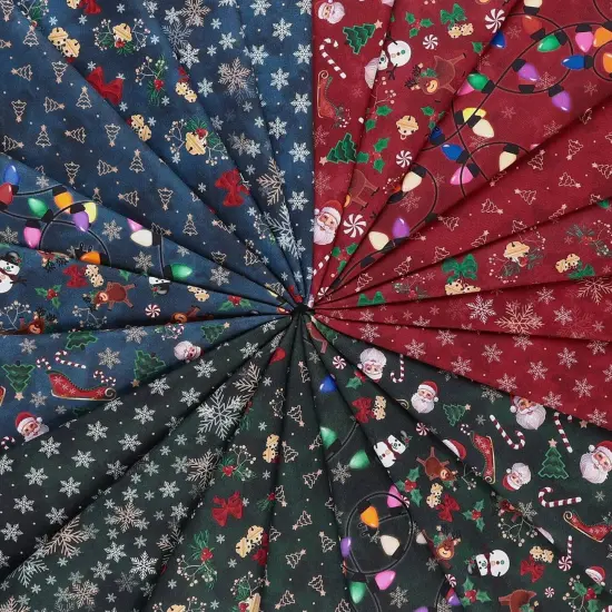 Mook Fabrics Christmas Deck The Halls Cotton Fabric [45in. Wide] - By The Yard Trees Forest {4}