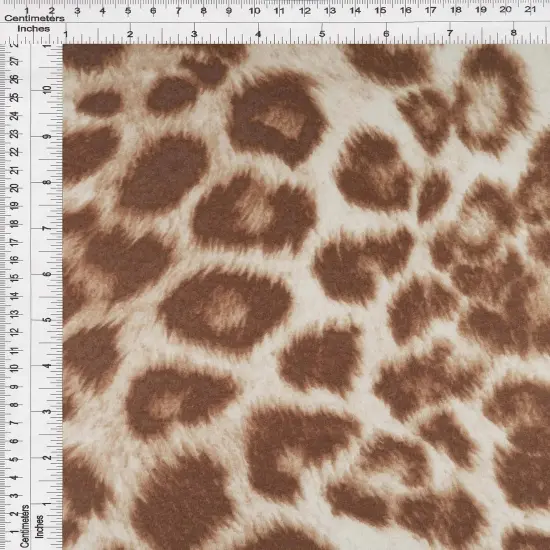 1 Yard French Terry Animal Print Knit Fabric 58/60&Prime; Wide Polyester Rayon Spandex Blend CREAM ASH {5}