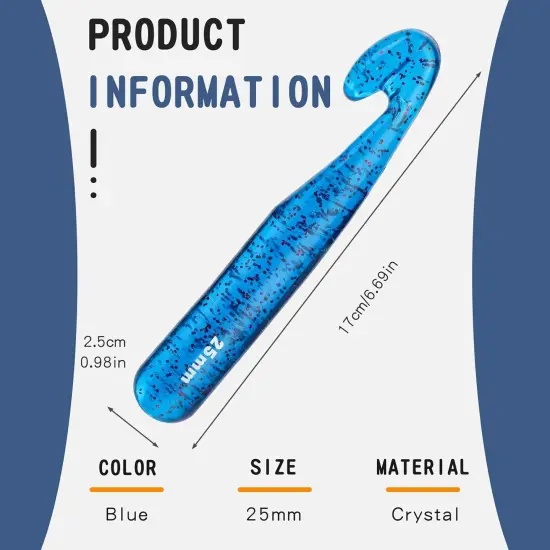 25 mm Crochet Hook, Large Crochet Hooks for Chunky Yarn(Blue) {2}