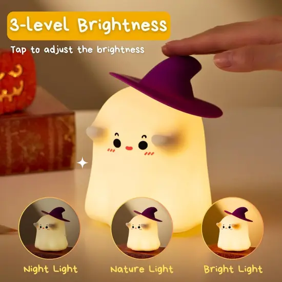 Ghost Night Light with 3 Level Dimmables - Little Ghost {3}