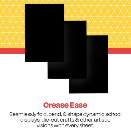 School Smart Folding Bristol Board, 18 x 24 Inches, Black, Pack of 100 {5}