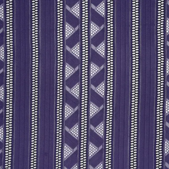 1 Yard Violet and Black Corded Lace Fabric Geometric Striped Sheer Design 52 inch Width {2}