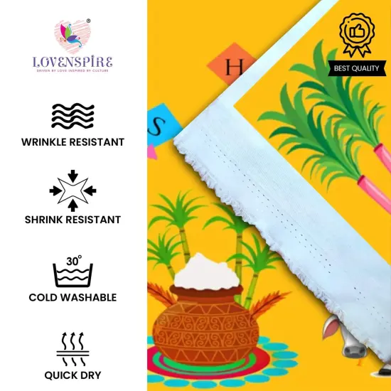 Happy Makar Sankranti Backdrop Banner - Sankranthi Decor Indian Harvest Festival Background Holiday Banner Wall Background Sankranti Party Celebration Decorations Photo Props {3}