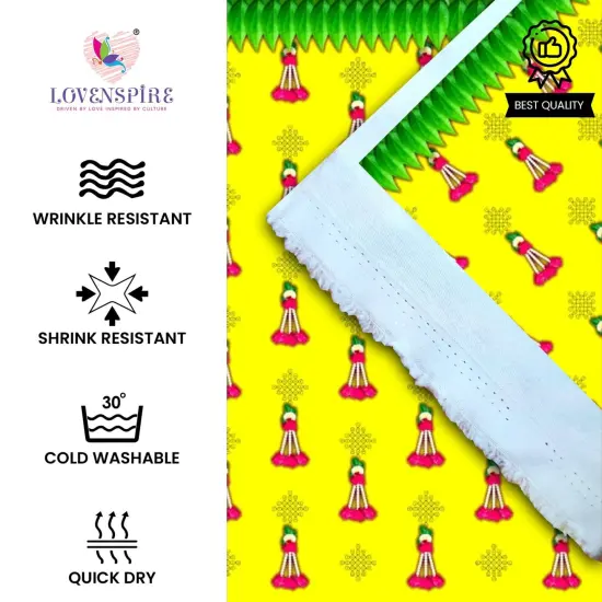 Yellow Tazzle Mango Leaf Backdrop, Pooja Backdrop Decoration, Indian Backdrop, Indian Decorations,housewarming Decor, Traditional Backdrop, Pooja Decoration {3}