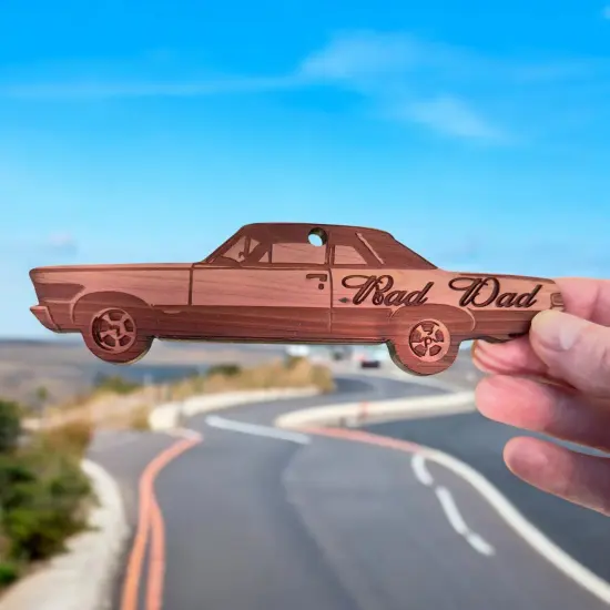 Rad Dad Muscle Car - Cedar Ornament {3}