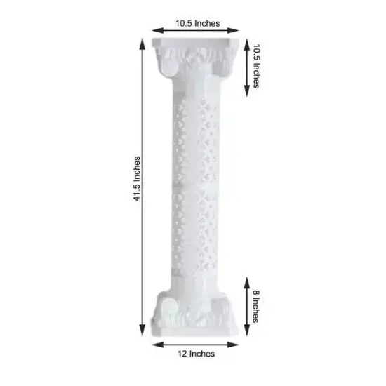 4 White 42-Inch ADJUSTABLE Roman Columns PLANT PEDESTAL STANDS Party Decorations {3}