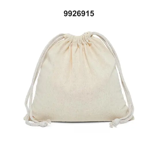 Roomy 9" x 15" Plain Cotton Muslin Pouch {2}