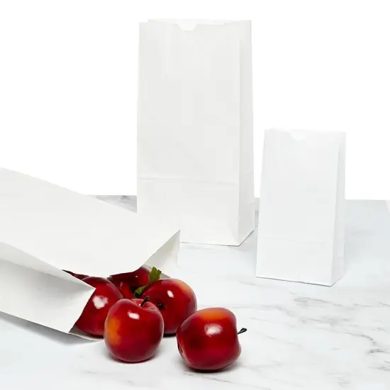 White Packaging Bags 7'' x 4 1/2'' x 13 3/4'' {6}