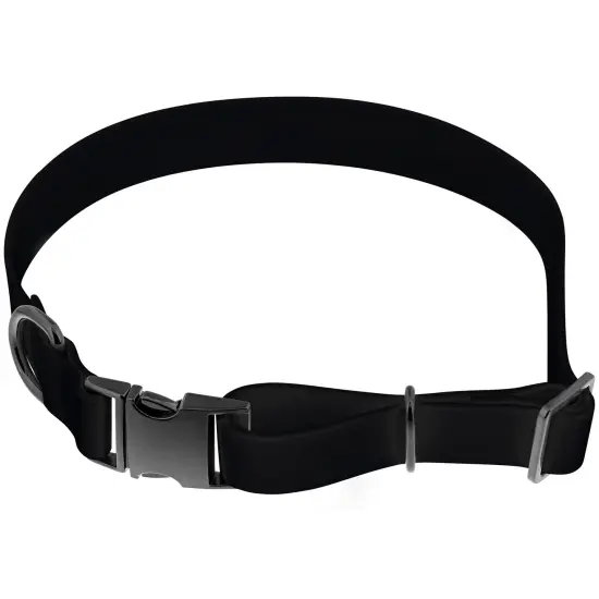 MiMu Large Silicone Dog Collar - Black 25.5in Stylish Dog Collar with Clasp Buckle {2}