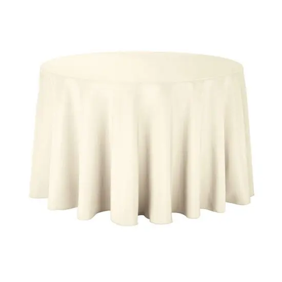 90" Round Polyester Seamless Tablecloth {4}
