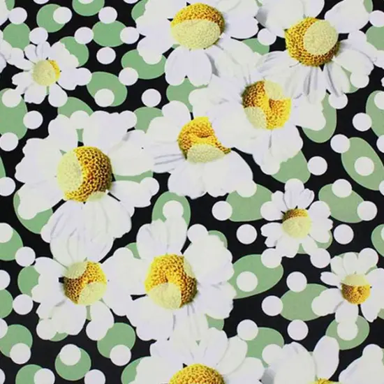 Dotted Daisies Printed Spandex Fabric {3}