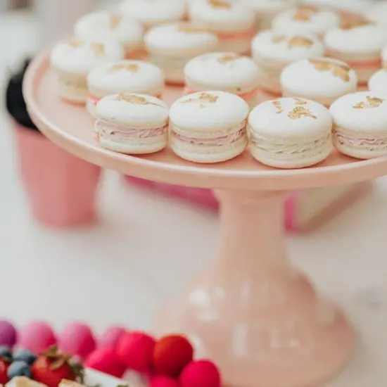 LARGE PEONY PINK MELAMINE CAKE STAND {3}